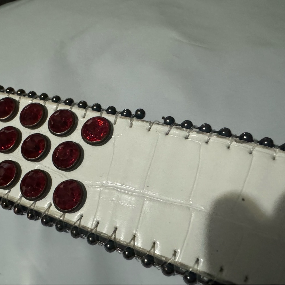 Karma Red Rhinestone Studded Belt - Picture 7 of 8